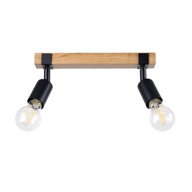 Plafonnier En Acier/bois - Naos - Bois Noir - Ip20 - Max 15w LED - E27 - Style Moderne