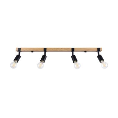 Plafonnier En Acier/bois - Naos - Bois Noir - Ip20 - Max 15w LED - E27 - Style Moderne