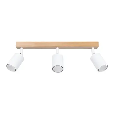 Plafonnier En Acier/bois - Dior - Bois Blanc - Ip20 - Max 10w LED - Gu10 - Style Moderne