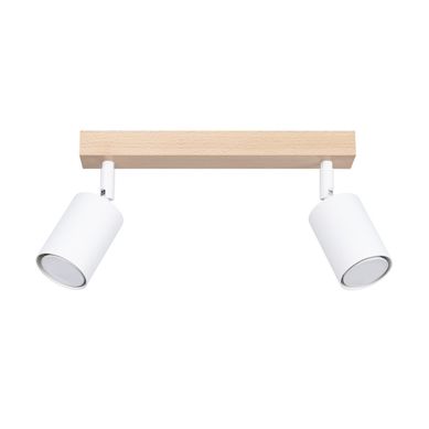 Plafonnier En Acier/bois - Dior - Bois Blanc - Ip20 - Max 10w LED - Gu10 - Style Moderne