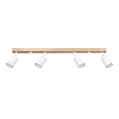 Plafonnier En Acier/bois - Dior - Bois Blanc - Ip20 - Max 10w LED - Gu10 - Style Moderne