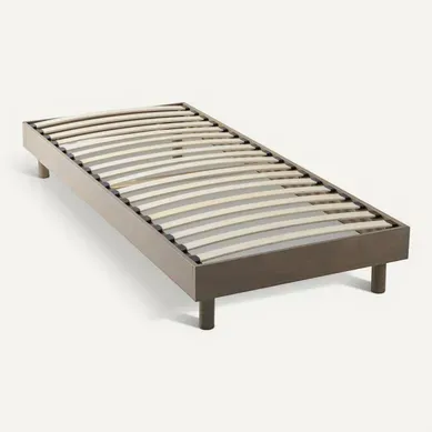 Sommier Kit En Bois Massif 13 Cm Taupe 90x190
