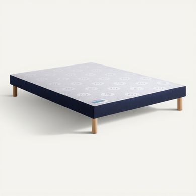 Sommier bleu 140x190 cm MERINOS IMBATTABLE FERME vue 3/4