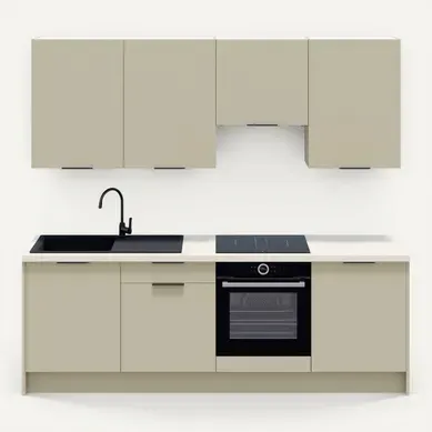 Ensemble De 8 Meubles De Cuisine - L. 245 Cm - Vert Sauge - Luzia Ensemble De 8 Meubles De Cuisine - L. 245 Cm - Vert Sauge - Luzia