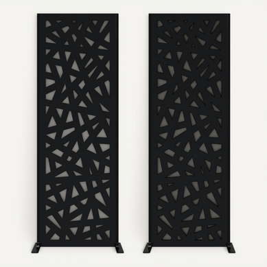Lot De 2 Panneaux Décoratifs Ruivo H.160cm Noir Motif Intégral Lot De 2 Panneaux Décoratifs Ruivo H.160cm Noir Motif Intégral