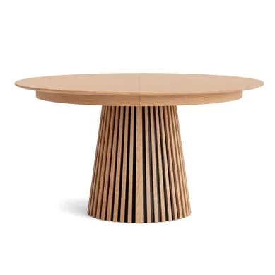 Freya - Table À Manger Ronde Extensible Effet Bois Foncé 6 À 10 Personnes Bois