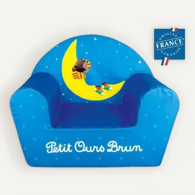 Fauteuil Club Mousse Enfant Petit Ours Brun - Rouge, L52×p33×h42 Cm Fauteuil Club Mousse Enfant Petit Ours Brun - Rouge, L52×p33×h42 Cm