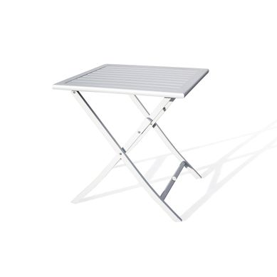 Table De Jardin Carrée Pliante En Aluminium - Gris Clair - Marius Table De Jardin Carrée Pliante En Aluminium - Gris Clair - Marius
