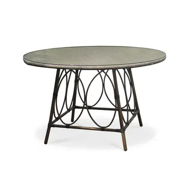 Table De Jardin Ronde 4 Places En Aluminium - Marron - Ushuaia