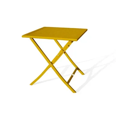 Table De Jardin Carrée Pliante En Aluminium - Jaune Moutarde - Marius Table De Jardin Carrée Pliante En Aluminium - Jaune Moutarde - Marius