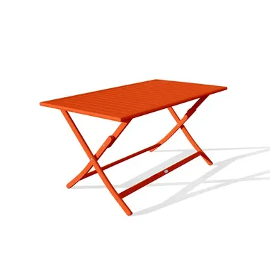 Table De Jardin Pliante En Aluminium - Orange - Marius Table De Jardin Pliante En Aluminium - Orange - Marius