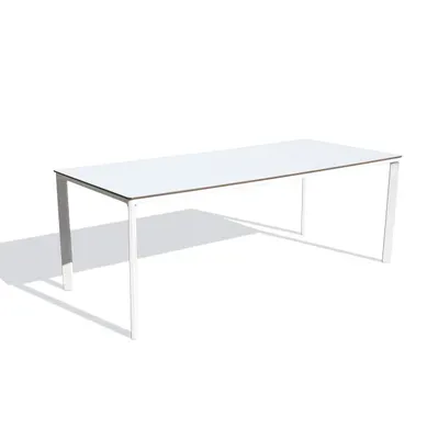 Table De Jardin 8 Places En Aluminium Laqué Et Peinture Epoxy - Blanc - Meet
