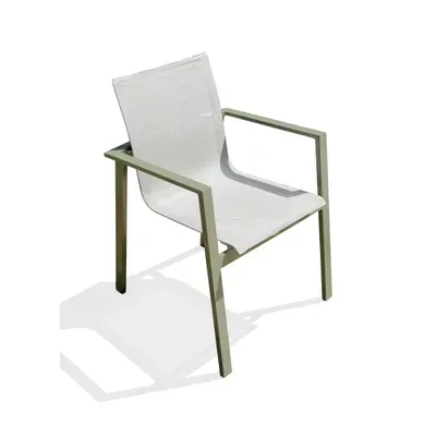 Fauteuil De Jardin Empilable En Alu Et Toile Plastifiéee - Kaki - Miami Fauteuil De Jardin Empilable En Alu Et Toile Plastifiéee - Kaki - Miami