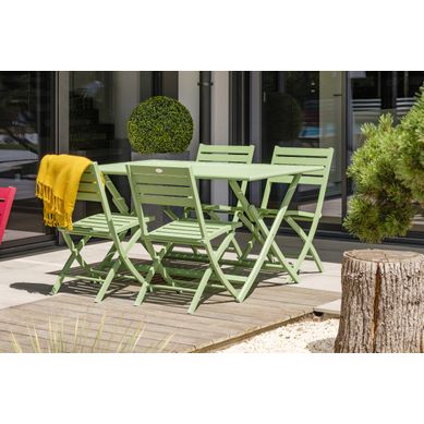 Ensemble Repas De Jardin 4 Places En Aluminium - Vert Lagune - Marius Ensemble Repas De Jardin 4 Places En Aluminium - Vert Lagune - Marius