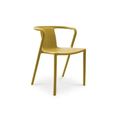 Fauteuil De Jardin Empilable En Polypropylène - Jaune Moutarde - Diego Fauteuil De Jardin Empilable En Polypropylène - Jaune Moutarde - Diego
