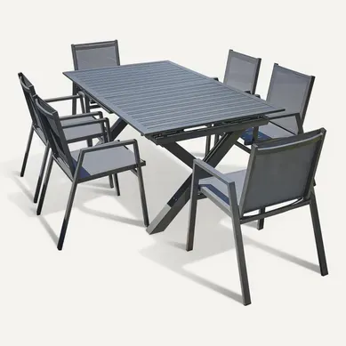 Ensemble Repas De Jardin 6 Places En Aluminium - Floride Ensemble Repas De Jardin 6 Places En Aluminium - Floride