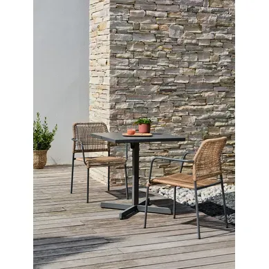 Ensemble Repas De Jardin 2 Places En Acier - Gris Anthracite - Louise Ensemble Repas De Jardin 2 Places En Acier - Gris Anthracite - Louise