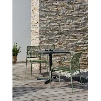 Ensemble Repas De Jardin 2 Places En Acier - Gris Anthracite - Louise Ensemble Repas De Jardin 2 Places En Acier - Gris Anthracite - Louise