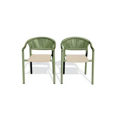 Lot De 2 Fauteuils De Jardin - Vert Olive - Sumba Lot De 2 Fauteuils De Jardin - Vert Olive - Sumba