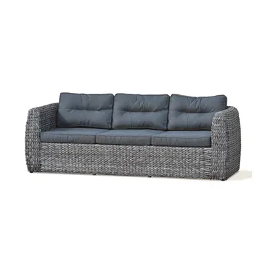 Banquette 3 Places En Résine Tressée - Gris Anthracite - Bahamas Banquette 3 Places En Résine Tressée - Gris Anthracite - Bahamas