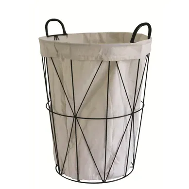 Panier À Linge Filaire En Métal Noir 40 X 40 X 50 Cm Panier À Linge Filaire En Métal Noir 40 X 40 X 50 Cm