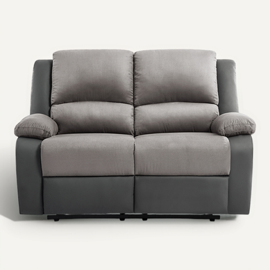 Canapé Relaxation 2 Places Microfibre / Simili Detente - Gris Canapé Relaxation 2 Places Microfibre / Simili Detente - Gris