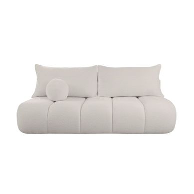 Canapé Convertible Droit 3 Places Merry En Tissu Bouclette - Blanc Cassé Canapé Convertible Droit 3 Places Merry En Tissu Bouclette - Blanc Cassé
