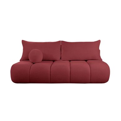 Canapé Convertible Droit 3 Places Merry En Tissu Bouclette - Bordeaux Canapé Convertible Droit 3 Places Merry En Tissu Bouclette - Bordeaux