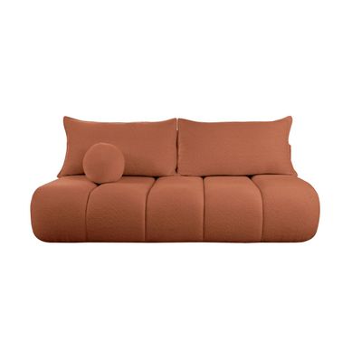 Canapé Convertible Droit 3 Places Merry En Tissu Bouclette - Terracotta Canapé Convertible Droit 3 Places Merry En Tissu Bouclette - Terracotta