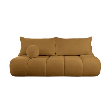 Canapé Convertible Droit 3 Places Merry En Tissu Bouclette - Jaune Moutarde Canapé Convertible Droit 3 Places Merry En Tissu Bouclette - Jaune Moutarde