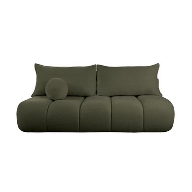 Canapé Convertible Droit 3 Places Merry En Tissu Bouclette - Vert Foncé Canapé Convertible Droit 3 Places Merry En Tissu Bouclette - Vert Foncé