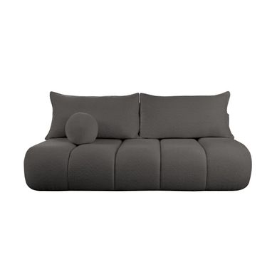 Canapé Convertible Droit 3 Places Merry En Tissu Bouclette - Gris Foncé Canapé Convertible Droit 3 Places Merry En Tissu Bouclette - Gris Foncé
