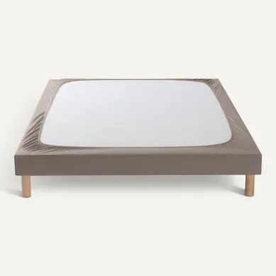 Cache Sommier Coton Jersey Taupe 140x190
