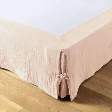 Cache Sommier Double Gaze De Coton Rose 160x200 Cm Cache Sommier Double Gaze De Coton Rose 160x200 Cm