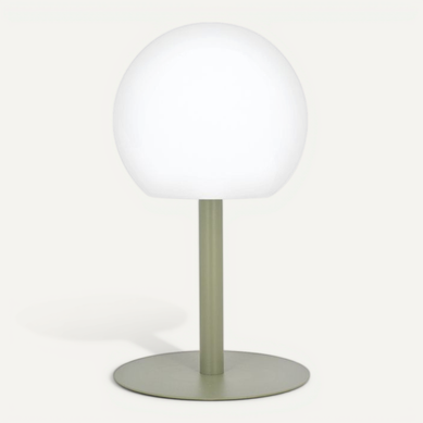 Lampe à Poser Pop - Boule Kaki Rechargeable En Métal LED Ip44, 400 Lumens, Cct Et Dimmable, Hauteur