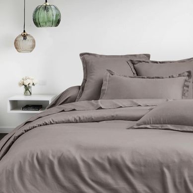 Housse De Couette + Taies Oreiller 240x220cm Satin De Coton Gris Housse De Couette + Taies Oreiller 240x220cm Satin De Coton Gris