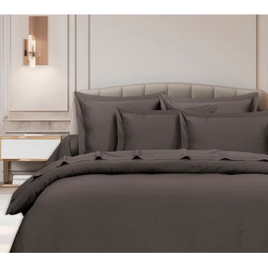 Parure De Lit 2 Personnes 240x220 Cm Satin De Coton Anthracite Parure De Lit 2 Personnes 240x220 Cm Satin De Coton Anthracite