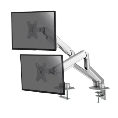 Support De Bureau Full Motion Pour 2 écrans PC 17"-32", Gris Support De Bureau Full Motion Pour 2 écrans PC 17"-32", Gris
