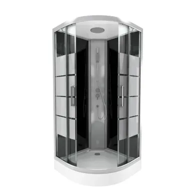 Cabine De Douche 1/4 De Cercle Avec Portes Coulissantes - 90x90x230 Cm - Blanc Cabine De Douche 1/4 De Cercle Avec Portes Coulissantes - 90x90x230 Cm - Blanc
