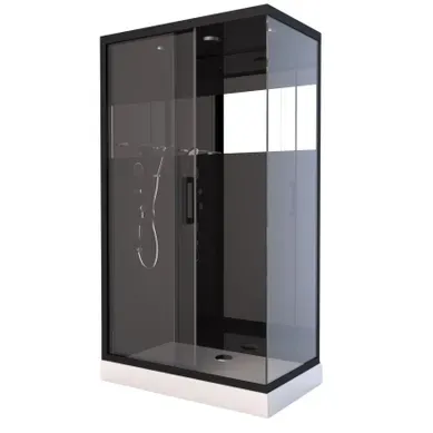 Cabine De Douche Black Mirror 2 Rectangle - 110x80x220 Cm - Noir Cabine De Douche Black Mirror 2 Rectangle - 110x80x220 Cm - Noir