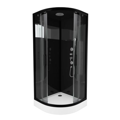 Cabine De Douche Black Mirror 2 Ronde - 90x90 Cm - Noir Cabine De Douche Black Mirror 2 Ronde - 90x90 Cm - Noir