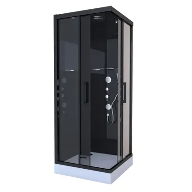 Cabine De Douche Black Mirror Carrée - 90x90 Cm - Noir Cabine De Douche Black Mirror Carrée - 90x90 Cm - Noir