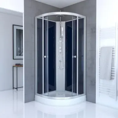 Cabine De Douche Avec Système D'hydromassage - 85x85x225 Cm - Bleu Foncé Cabine De Douche Avec Système D'hydromassage - 85x85x225 Cm - Bleu Foncé