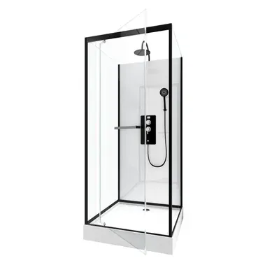 Cabine De Douche Style Indus - 90x90x230 Cm - Noir Cabine De Douche Style Indus - 90x90x230 Cm - Noir