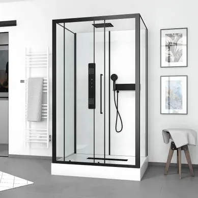 Cabine De Douche Rectangulaire Design Style Industrielle - 115x217x90 Cm - Blanc Cabine De Douche Rectangulaire Design Style Industrielle - 115x217x90 Cm - Blanc