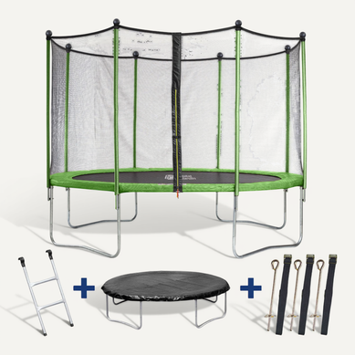 Trampoline "yoopi 2" - D. 4.25 M - Avec Filet + échelle + Couverture + Kit D'ancrage Trampoline "yoopi 2" - D. 4.25 M - Avec Filet + échelle + Couverture + Kit D'ancrage