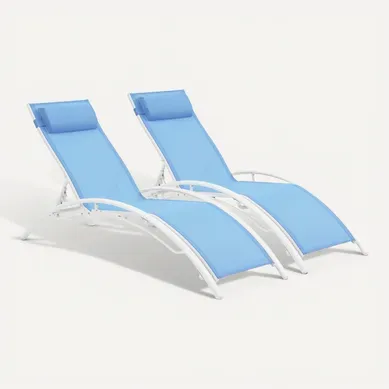 Bain De Soleil En Aluminium "beauty" - Phoenix - Bleu - Lot De 2