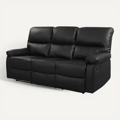Canapé Relax "lincoln" - 197 X 89 X 103 Cm - 3 Places - Noir