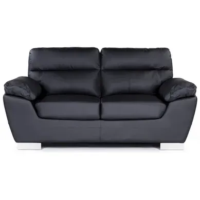 Canapé Fixe Dallas En Cuir Reconstitué Et PVC - 169 x 88 x 90 Cm - 2 Places - Noir