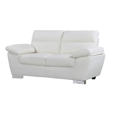 Canapé Fixe en Cuir reconstitué et Pvc "dallas" - 169 x 88 x 90 cm - 2 Places - Blanc Canapé Fixe en Cuir reconstitué et Pvc "dallas" - 169 x 88 x 90 cm - 2 Places - Blanc